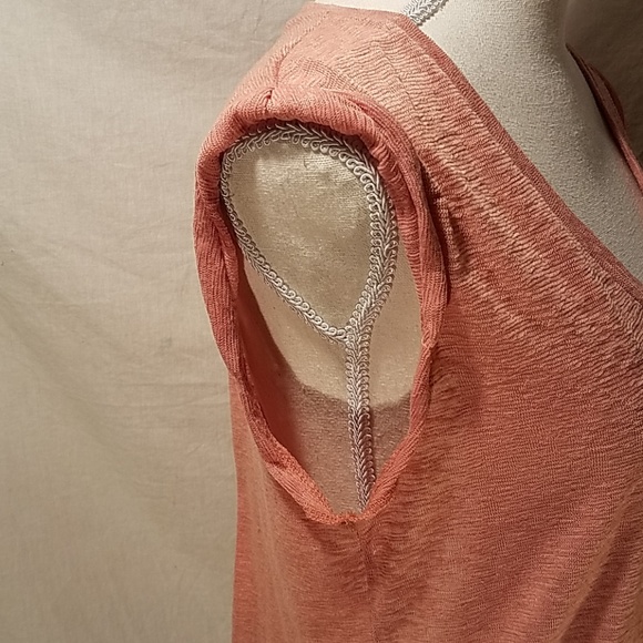 Rubbish tunic tank top peach scoop neck M texture - Picture 4 of 8